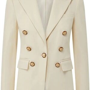 Veronica Beard Ivory Denim Dickey Jacket Size 6